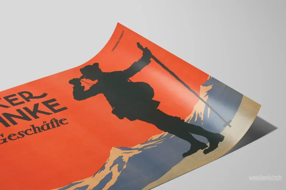 Vintageposter av Optiker Ruhnke silhuett för vandrings- och bergsutflykt - Bild 2