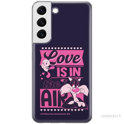 ERT GROUP mobiltelefonfodral för Samsung S22 PLUS originalt och officiellt licensierat Looney Tunes mönster Sylvester & Tweety 007, fodral tillverkad av TPU plast 5905795123147