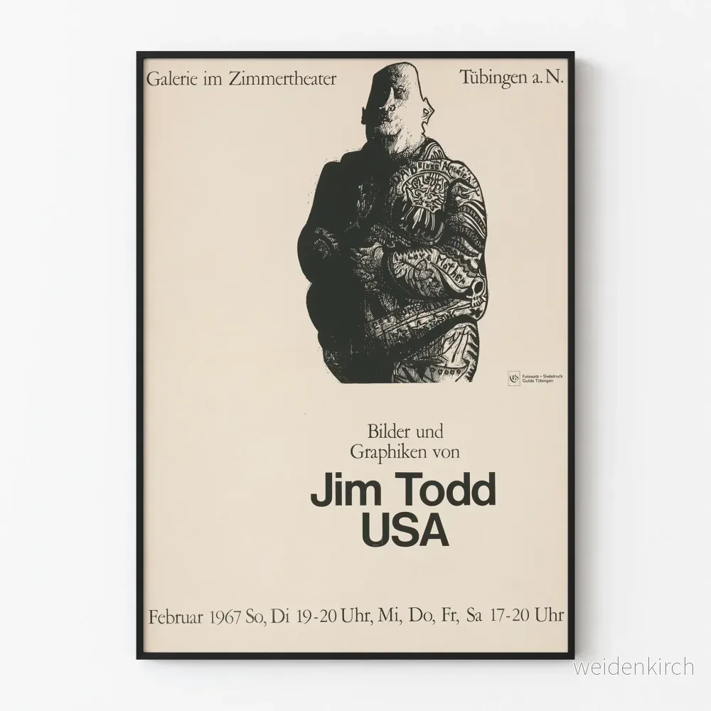 Vintageposter Jim Todd USA Galerie Zimmer Theater 1967