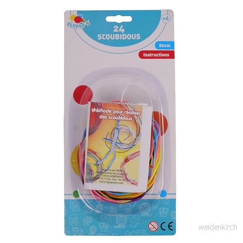 FLYPOP'S 24 Scoubidou trådar lekspel 010879LIN1 flerfärgad plast kreativ fritid barnleksak 80 cm x 0,5 Från 6 år 3301040108792