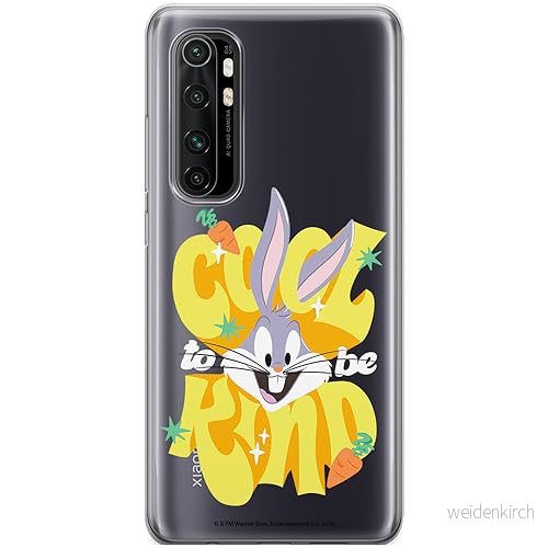 ERT GROUP mobiltelefonfodral för Xiaomi MI NOTE 10 Lite originalt och officiellt licensierat Looney Tunes mönster Bugs 014 optimalt anpassad till formen på mobiltelefonen, gedeeltelijk transparant 5905795076108