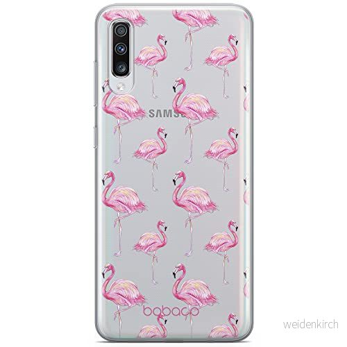 ERT GROUP mobiltelefonfodral för Samsung A70 originalt och officiellt licensierat Babaco mönster Flamingo 005 optimalt anpassad till formen på mobiltelefonen, gedeeltelijk transparant 5902980463415