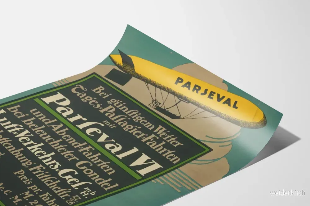 Vintageposter för väggdekoration med dirigible Parseval VI - Bild 3