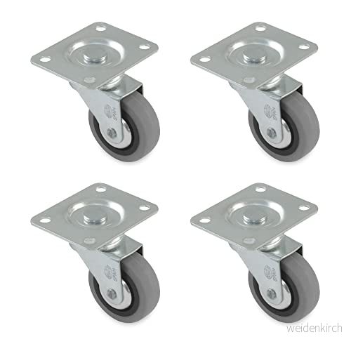 Amig - 4-pack möbelhjul Ø 30 mm Maximal belastning per hjul 15 kg Stålplåt Tillverkad av gummi Utan broms Perfekt för kontorsstolar och små möbler 8413023271432