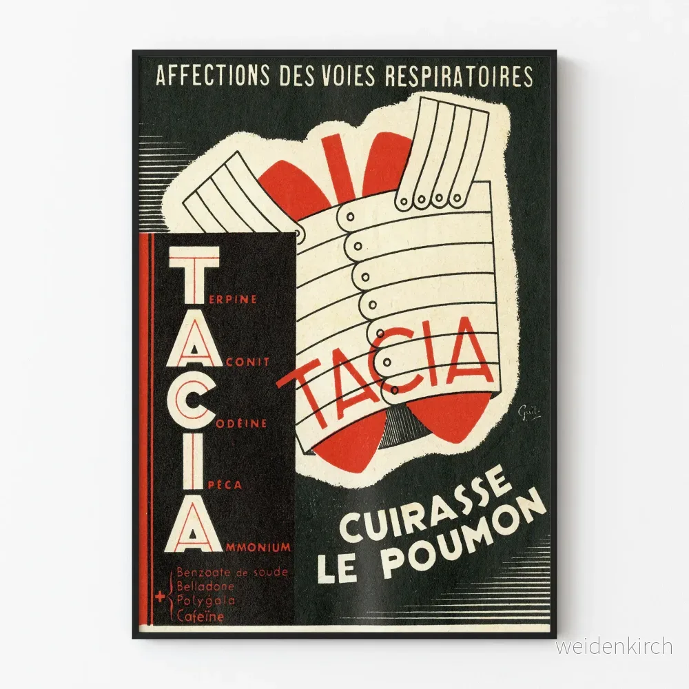Vintageposter Tacia - Väggdekoration lungor och sköldkörtel