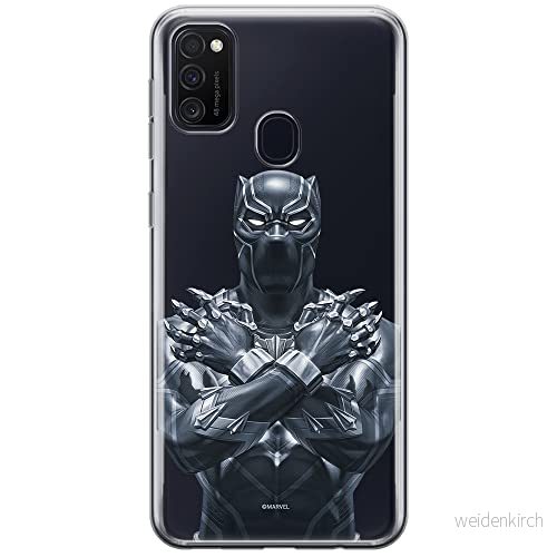 ERT GROUP mobiltelefonfodral för Samsung M21 originalt och officiellt licensierat Marvel mönster Black Panther 012 optimalt anpassad till formen på mobiltelefonen, gedeeltelijk transparant 5903537836089