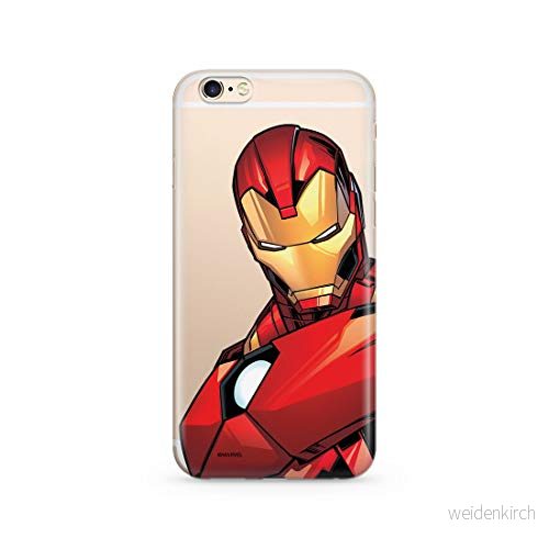 ERT GROUP mobiltelefonfodral för Apple Iphone 6 PLUS originalt och officiellt licensierat Marvel mönster Iron Man 005 Vit optimalt anpassad till formen på mobiltelefonen, gedeeltelijk transparant 5902980593297