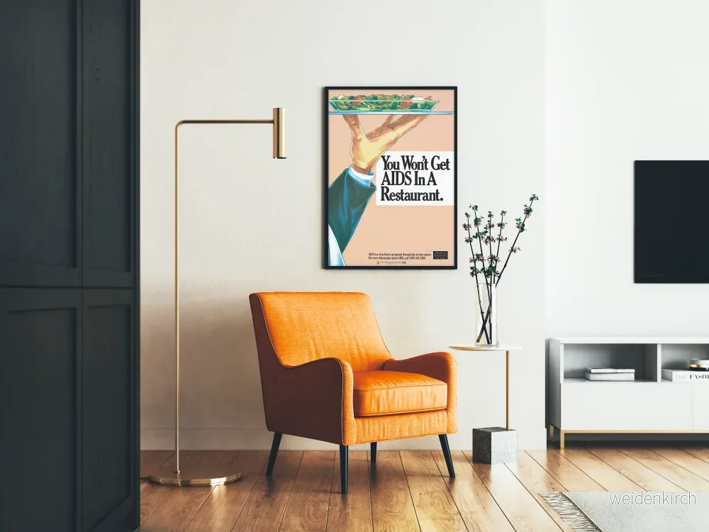 Vintageposter som informerar om överföring av AIDS i offentliga miljöer - Bild 2