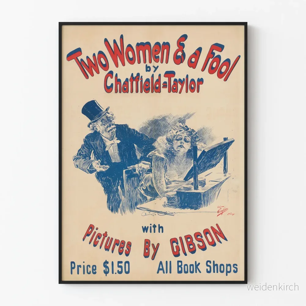 Vintageposter Two Women & a Fool av Gibson