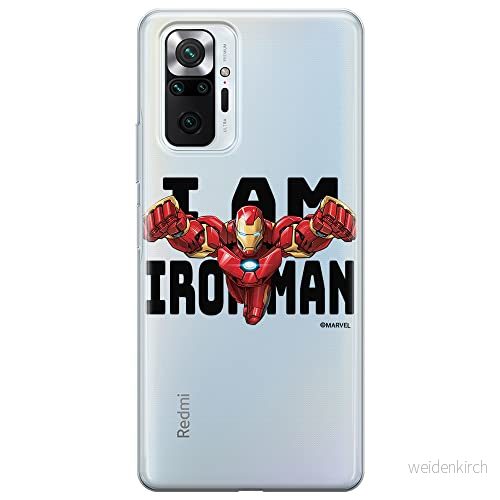 ERT GROUP mobiltelefonfodral för Xiaomi REDMI NOTE 10 PRO originalt och officiellt licensierat Marvel mönster Iron Man 028 optimalt anpassad till formen på mobiltelefonen, gedeeltelijk transparant 5904805141669