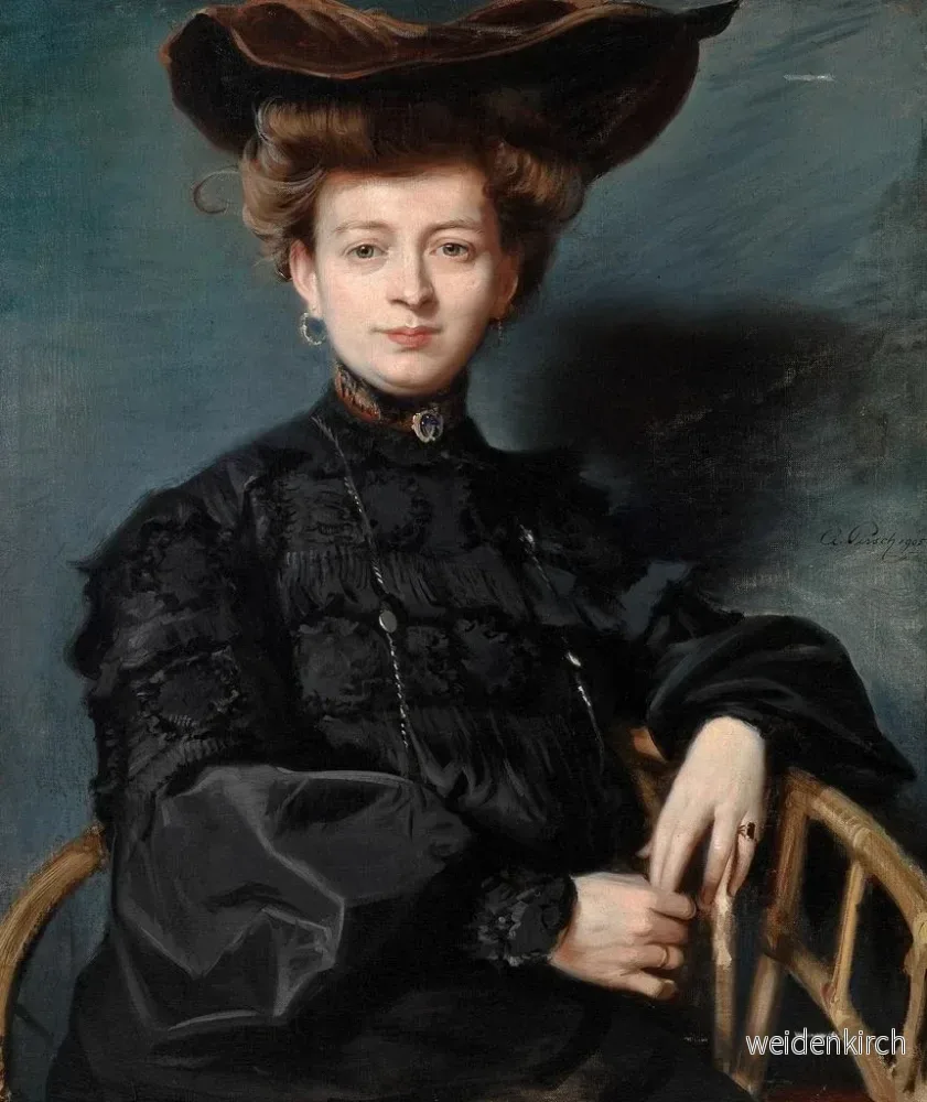 Målning porträtt av Thérèse Hannack - Adolf Pirsch | Konsttryck - Bild 2