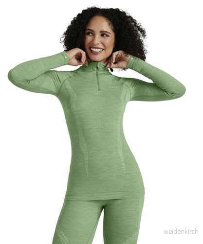 Falke, Wool Tech High Zip Neck funktionströja, långärmad tröja med dragkedja för varma och kalla temperaturer, andas, klimatreglerande, lukthämmande, hållbar ull, funktionellt material kvinnor, 1 4067112001918