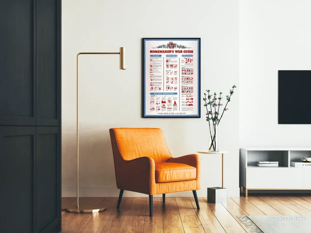 Vintage krigsguideposter för hushållerskor - Retro och pedagogisk väggdekoration - Bild 2