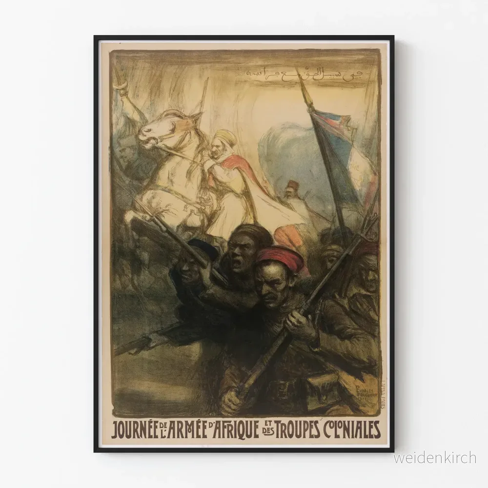 Gammal poster för Afrikanska armédagen och kolonialtrupperna