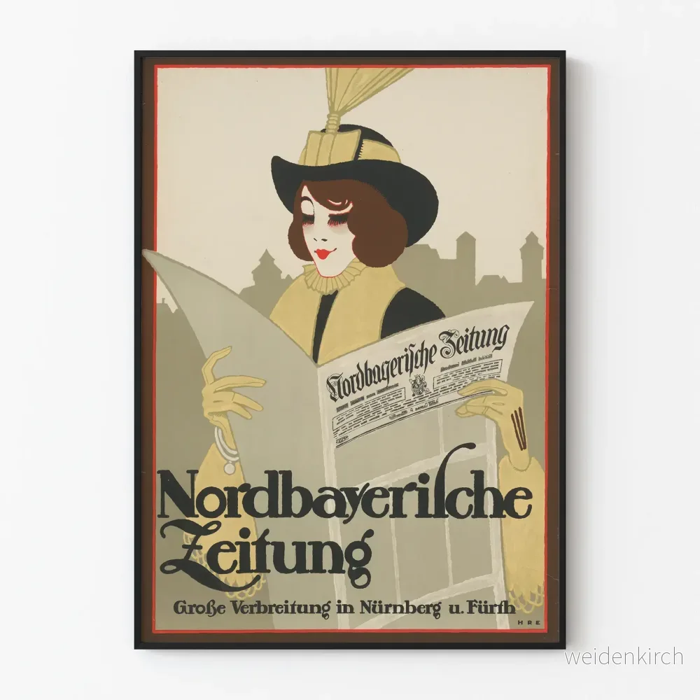 Vintageaffisch Nordbayerische Zeitung väggdekoration