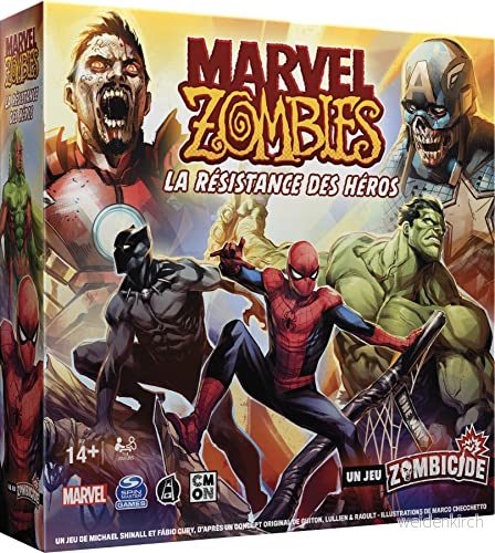 Asmodee Cmon Marvel Zombies: Hjältarnas motstånd ett zombicidspel brädspel spelfigurer kooperativt spel för vuxna och barn från 14 år fransk version 3558380109006