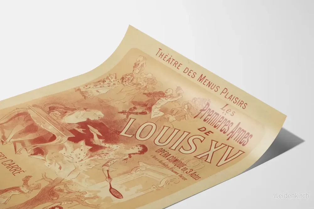 Vintageposter Les Premières Armes de Louis XV - väggdekoration för gammal teater - Bild 3