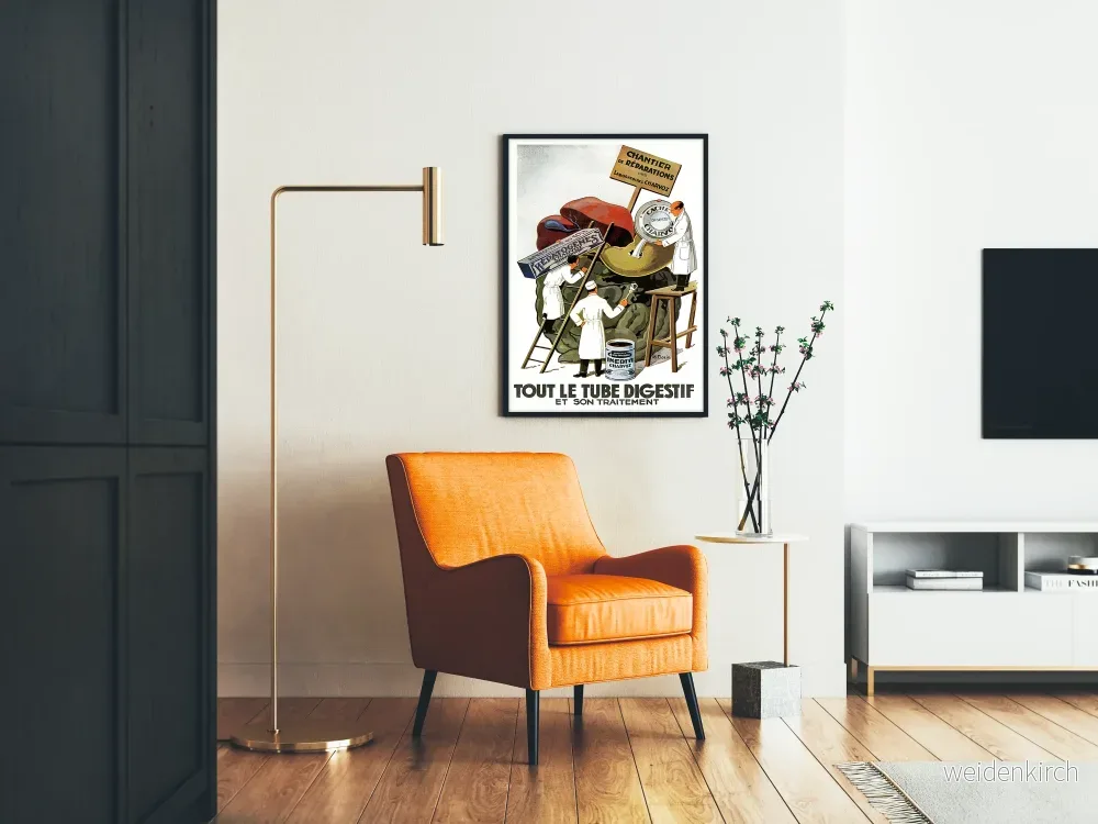 Vintage medicinsk poster « Hela matsmältningssystemet och dess behandling » - Bild 2