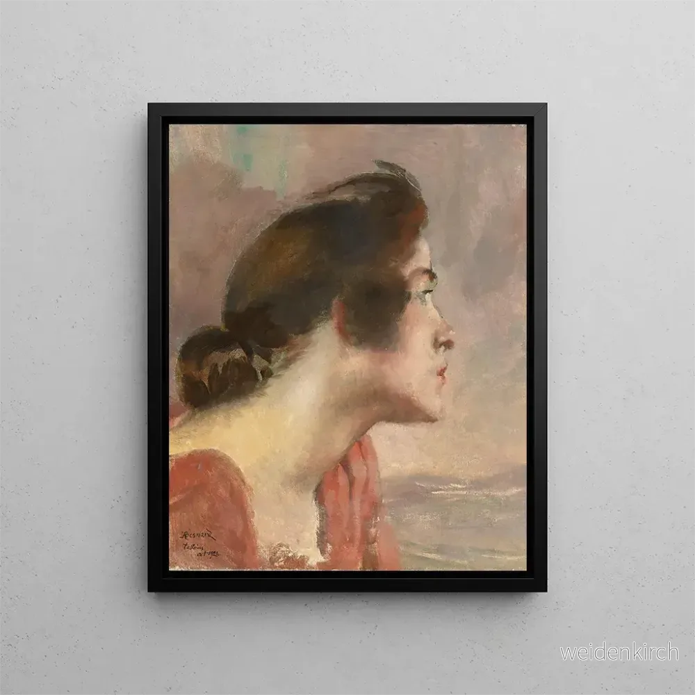 Målning Tête d'une jeune fille - Albert Besnard | Konsttryck