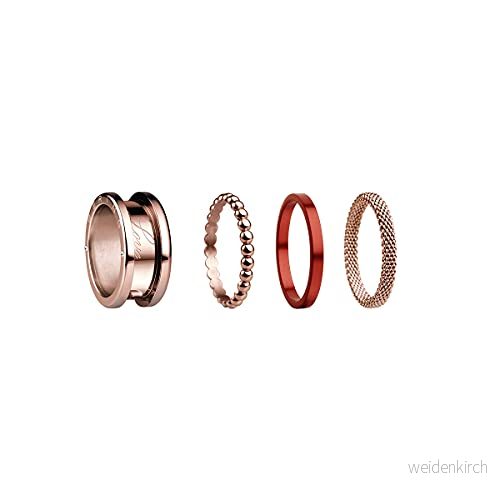 BERING Uppsättning ringar i roséguld och rött, för kvinnor, med en unik anordning att vrida loss byta, Symphony Set D 4894041774534