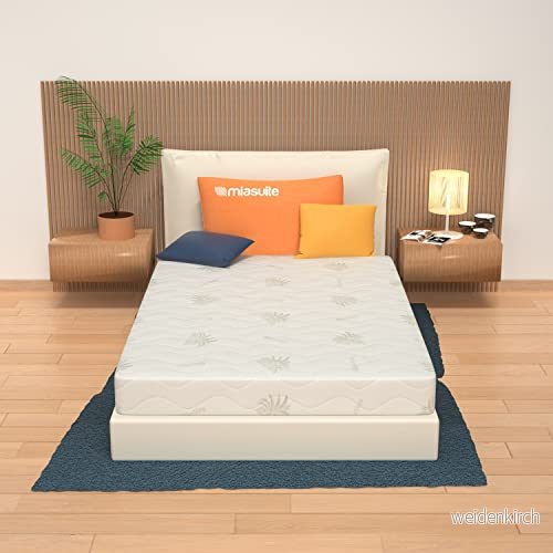Ailime lupin III fyrkantig madrass och halv multionda RAM, 120 x 200 22 cm, avtagbar aloe vera beläggning ortopedisk, vit 8057742051618
