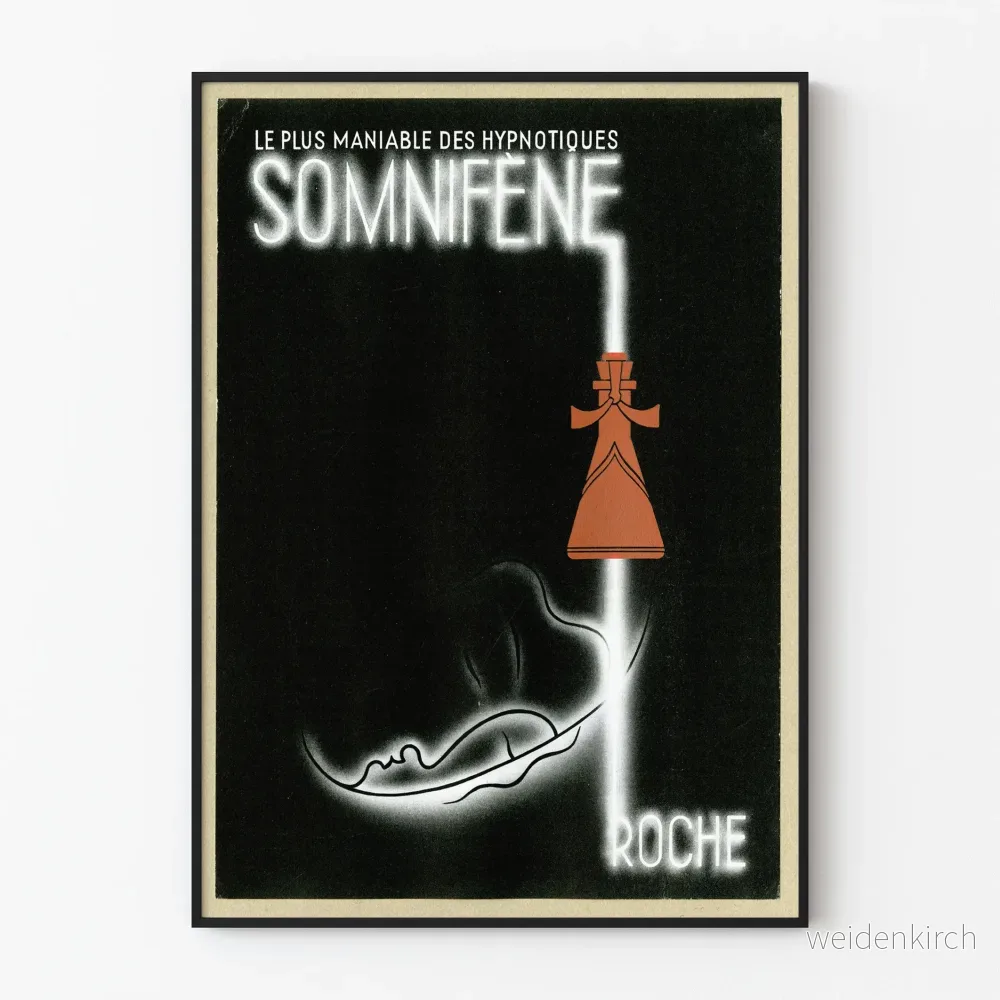 Vintageposter Somnifène av Roche för väggdekoration