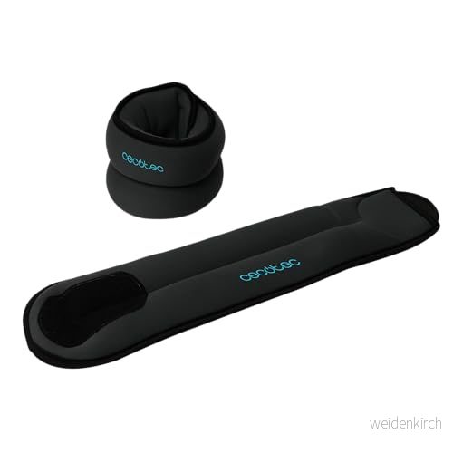Cecotec Drumfit AnkleBell 1000 Neo justerbara handleds och handledsvikter. Set med 2 fotlänkar kardborreband, vikt på vardera 1 kg, sandfyllningar, mått 28 x 10 3,5 cm 8435484072069