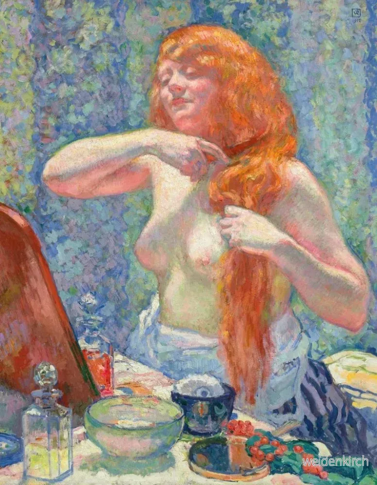 Målning av kvinna med frisyr den röda VIII - Théo van Rysselberghe | Konsttryck - Bild 2