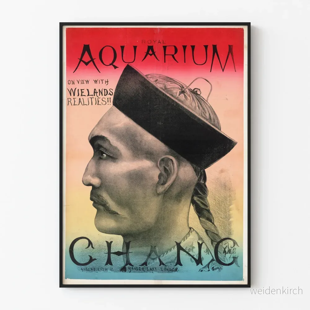 Vintageposter Royal Aquarium Chang - Profilporträtt