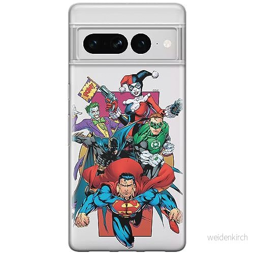 ERT GROUP mobiltelefonfodral för Google PIXEL 7 PRO originalt och officiellt licensierat DC mönster Justice League 004 optimalt anpassad till formen på mobiltelefonen, gedeeltelijk transparant 5905795182304