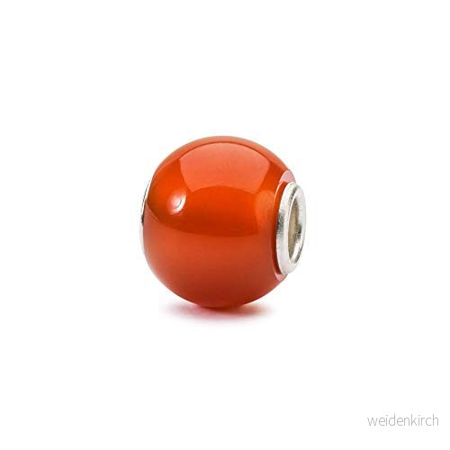 Trollbeads Charm Runder Karneol aus Edelstein in der Farbe Rot Orange, TSTBE 00023 5711246122290
