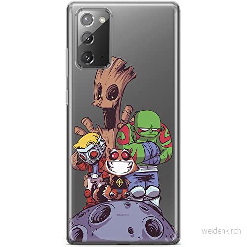 ERT GROUP mobiltelefonfodral för Samsung Galaxy NOTE 20 originalt och officiellt licensierat Marvel mönster Guardians of the 017 anpassad till formen på mobiltelefonen, gedeeltelijk transparant 5903040459317