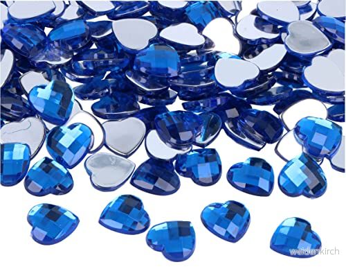 Dekorativa pärlor akryl hjärta blå 14x14mm. 500u.Ca. 8428885456477