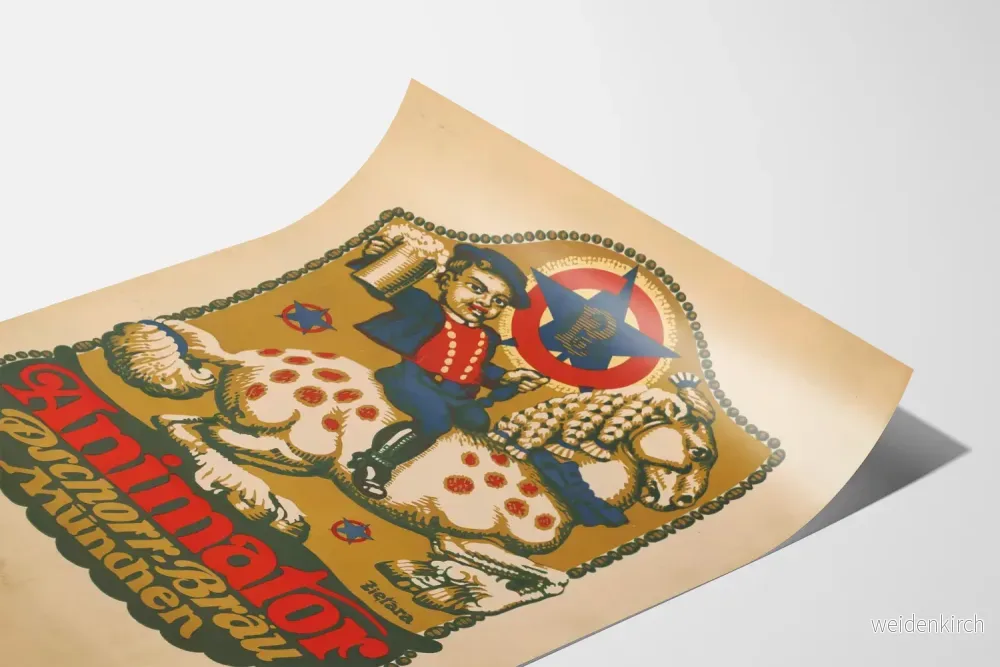 Vintageposter Animator Pschorr-Bräu München för väggdekoration - Bild 3