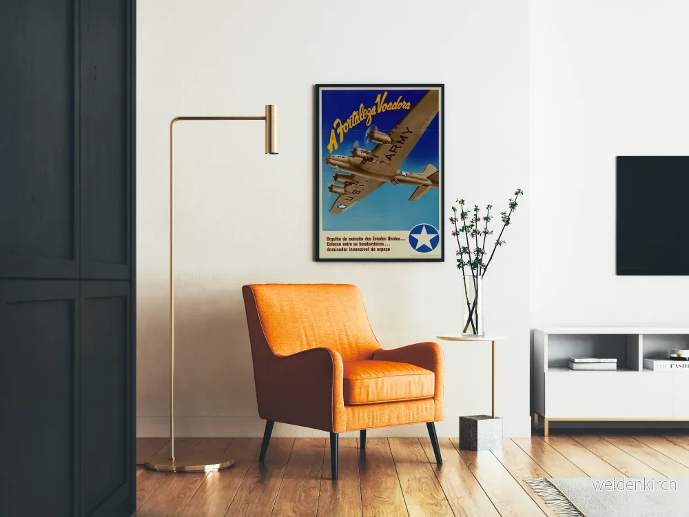 Vintageposter A Fortaleza Voadora - Väggdekoration för Amerikansk Flygning - Bild 2