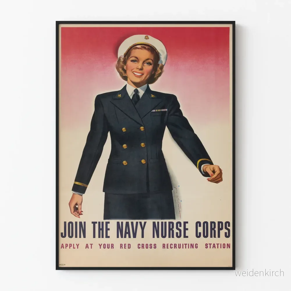 Vintageposter Join The Navy Nurse Corps - Retro väggdekoration