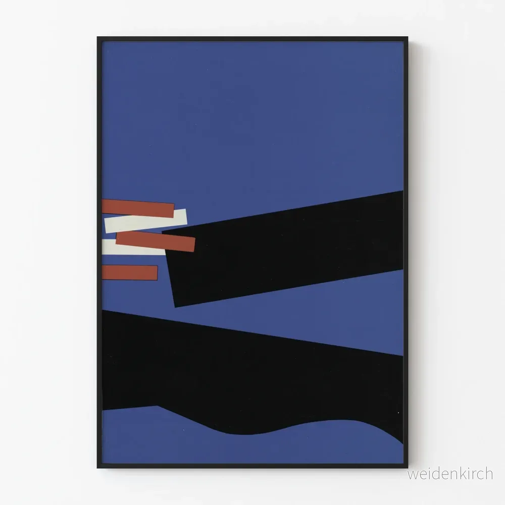 Abstrakt poster konstverk geometrisk blå och svart Abstrakt poster konstverk geometrisk blå och svart
