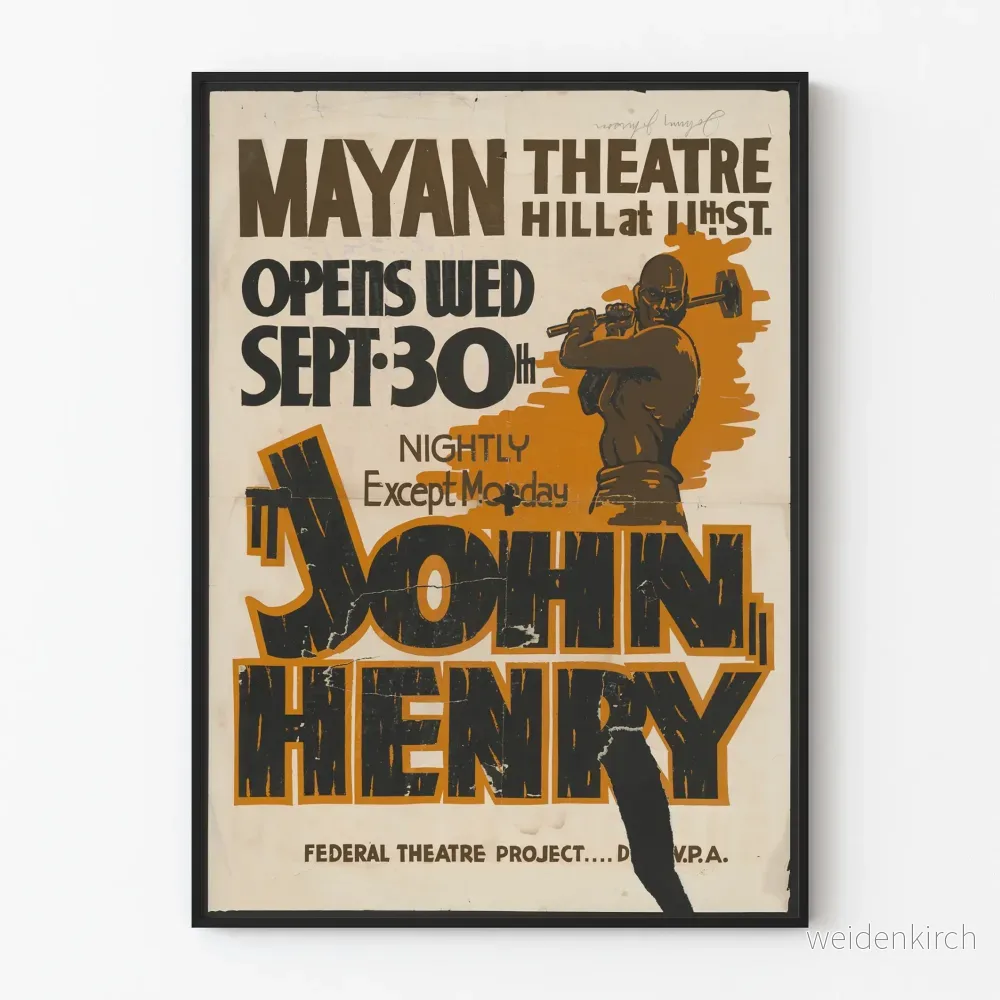 Vintageposter John Henry - Väggdekoration Teater Mayan