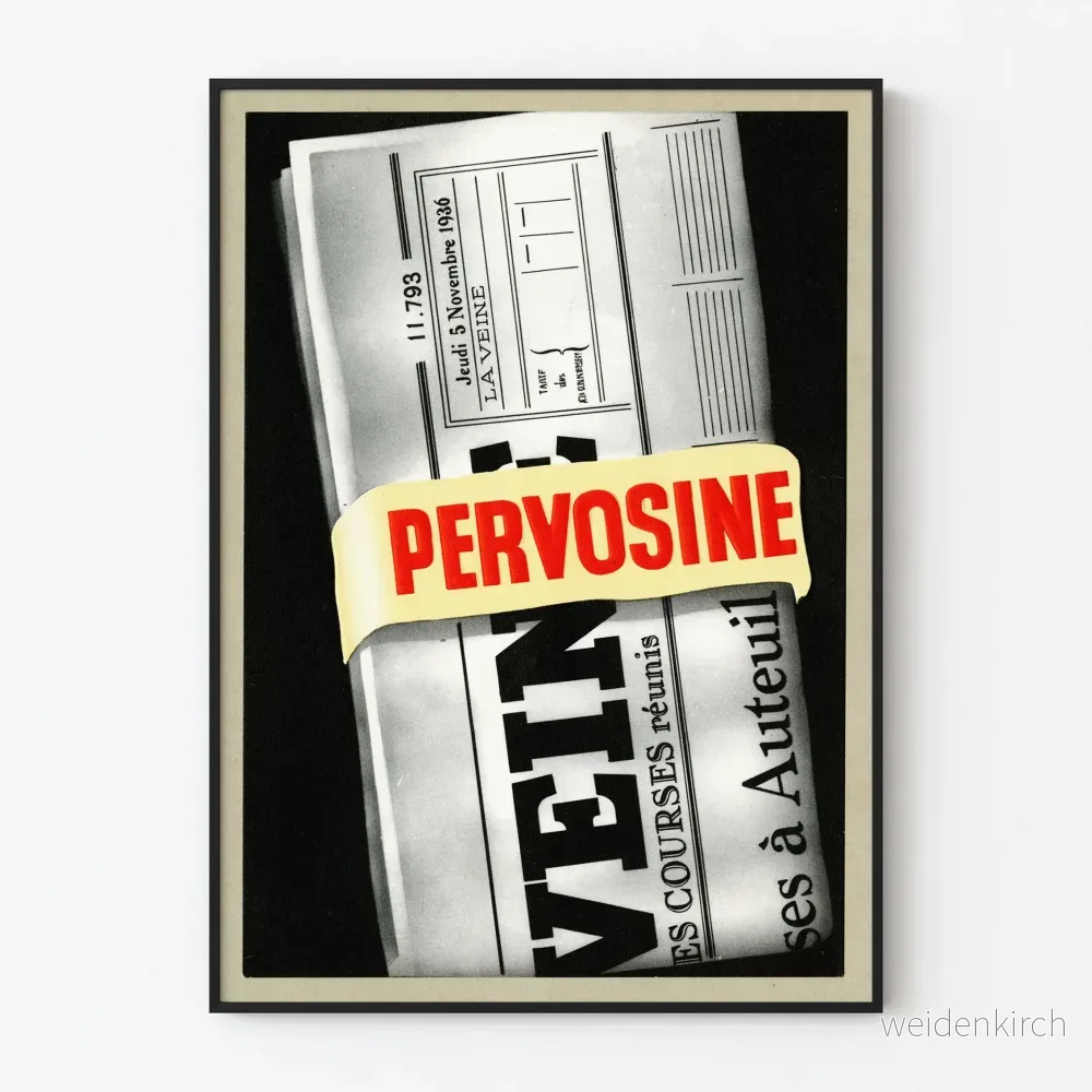Vintage reklamposter för Pervosine, veckad tidningsposter