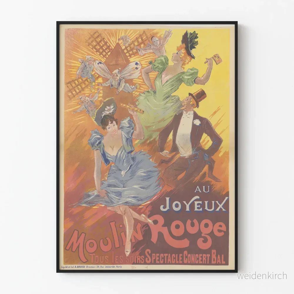 Vintageaffisch Moulin Rouge Show Konsert Bal