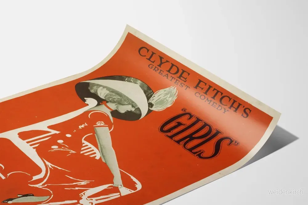 Vintageposter "Girls" dekorativ stil Art Nouveau - Bild 3