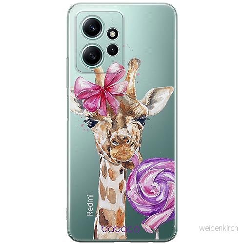 ERT GROUP mobiltelefonfodral för Xiaomi REDMI NOTE 12 4G originalt och officiellt licensierat Babaco mönster Giraffe 001 optimalt anpassad till formen på mobiltelefonen, gedeeltelijk transparant 5905511952488