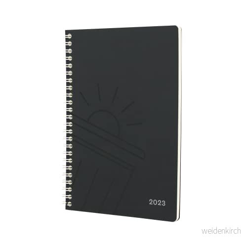 Collins Debden Jumble & Co Convo ikon A5 Vecka att visa Wiro bunden 2023 Dagboksrengöring skiffer svart veckodagbok med prickade sidor 5017321778308
