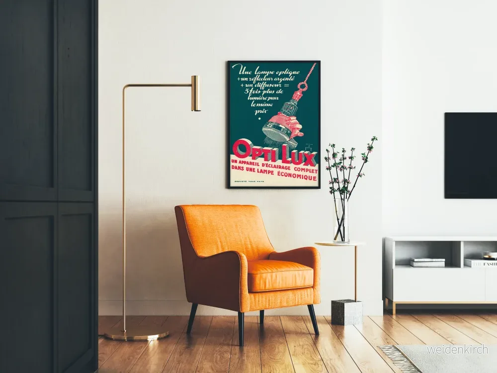 Vintageaffisch Opti Lux - Dekorativ poster för energisnål lampa - Bild 2