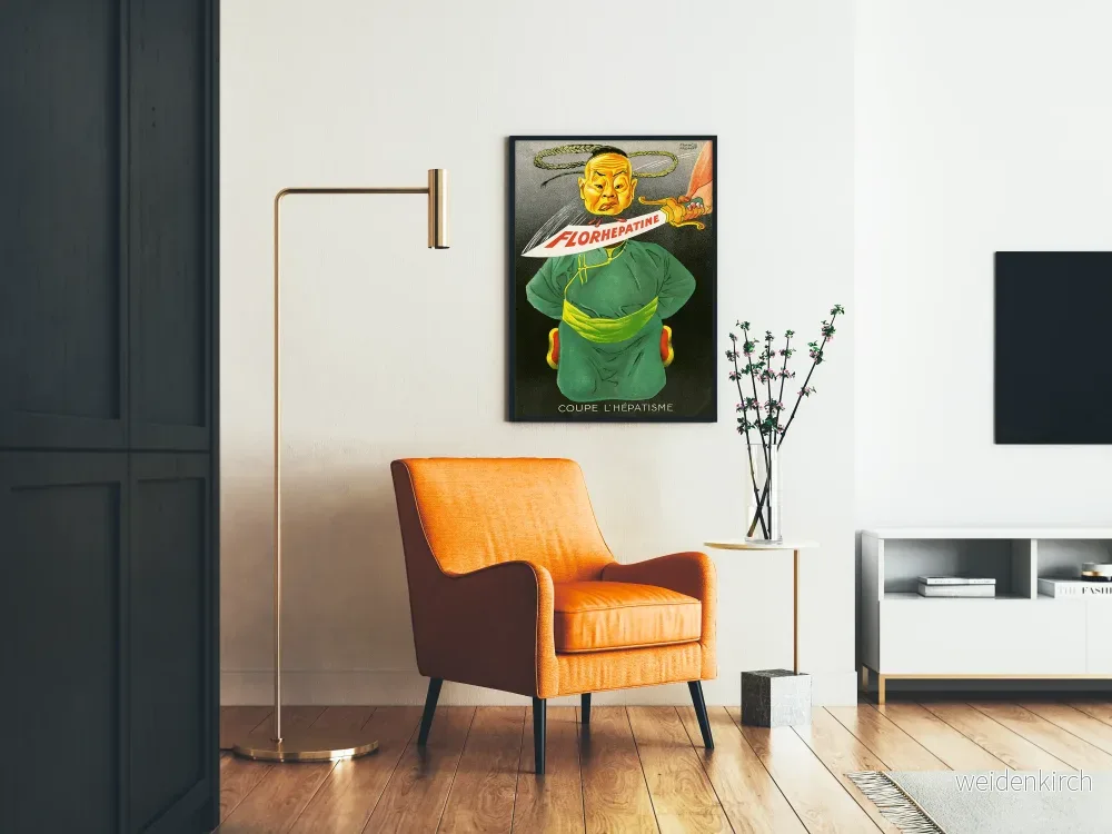 Vintage reklamposter för Florhepatine som avlägsnar leverproblem - Bild 2