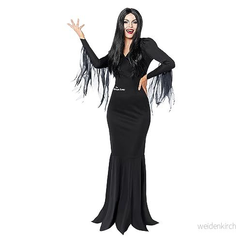 Amscan 9917645 Officiell Morticia Addams halloween maskeraddräkt storlek: 1214 194099133500