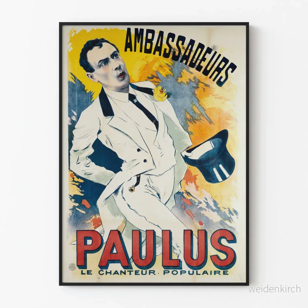 Vintageposter Ambassadeurs Paulus den populära sångaren