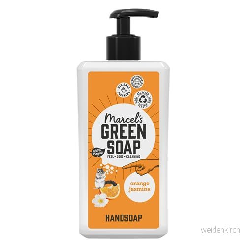 Marcel's Green Soap handtvål orange och jasmin dispenser 100% miljövänlig vegansk 97% biologiskt nedbrytbar 500 ml 8719189416466