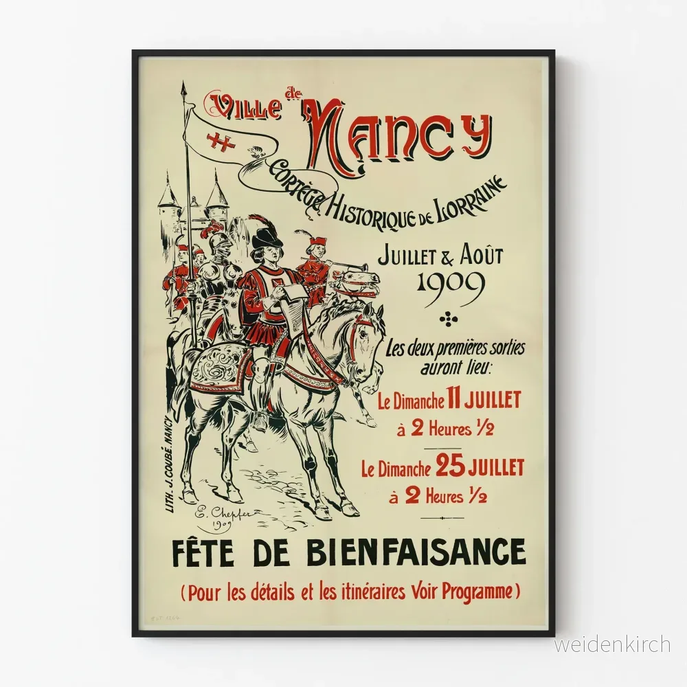 Historisk poster av Lorains procession i Nancy 1909 – Vintage väggdekoration