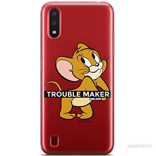 ERT GROUP mobiltelefonfodral för Samsung A01 originalt och officiellt licensierat Tom and Jerry mönster 012 optimalt anpassad till formen på mobiltelefonen, gedeeltelijk transparant 5904805270871